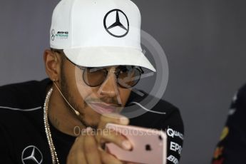 World © Octane Photographic Ltd. Formula 1 - British Grand Prix - Thursday - FIA Driver Press Conference. Lewis Hamilton - Mercedes AMG Petronas F1 Team. Silverstone, UK. Thursday 13th July 2017. Digital Ref: 1877LB1D7321