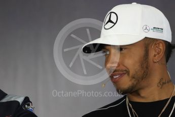 World © Octane Photographic Ltd. Formula 1 - British Grand Prix - Thursday - FIA Driver Press Conference. Lewis Hamilton - Mercedes AMG Petronas F1 Team. Silverstone, UK. Thursday 13th July 2017. Digital Ref: 1877LB1D7422