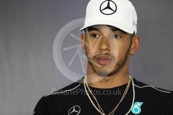 World © Octane Photographic Ltd. Formula 1 - British Grand Prix - Thursday - FIA Driver Press Conference. Lewis Hamilton - Mercedes AMG Petronas F1 Team. Silverstone, UK. Thursday 13th July 2017. Digital Ref: 1877LB1D7431