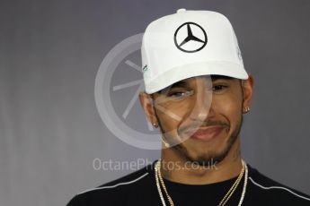 World © Octane Photographic Ltd. Formula 1 - British Grand Prix - Thursday - FIA Driver Press Conference. Lewis Hamilton - Mercedes AMG Petronas F1 Team. Silverstone, UK. Thursday 13th July 2017. Digital Ref: 1877LB1D7450