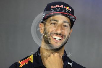 World © Octane Photographic Ltd. Formula 1 - British Grand Prix - Thursday - FIA Driver Press Conference. Daniel Ricciardo - Red Bull Racing. Silverstone, UK. Thursday 13th July 2017. Digital Ref: 1877LB1D7479