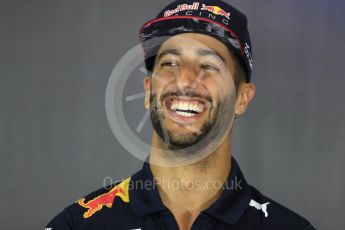 World © Octane Photographic Ltd. Formula 1 - British Grand Prix - Thursday - FIA Driver Press Conference. Daniel Ricciardo - Red Bull Racing. Silverstone, UK. Thursday 13th July 2017. Digital Ref: 1877LB1D7488