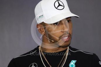 World © Octane Photographic Ltd. Formula 1 - British Grand Prix - Thursday - FIA Driver Press Conference. Lewis Hamilton - Mercedes AMG Petronas F1 Team. Silverstone, UK. Thursday 13th July 2017. Digital Ref: 1877LB1D7508