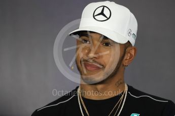 World © Octane Photographic Ltd. Formula 1 - British Grand Prix - Thursday - FIA Driver Press Conference. Lewis Hamilton - Mercedes AMG Petronas F1 Team. Silverstone, UK. Thursday 13th July 2017. Digital Ref: 1877LB1D7523