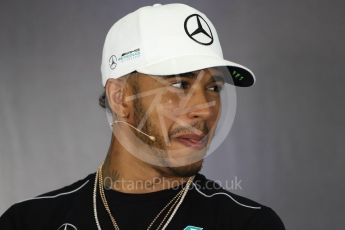 World © Octane Photographic Ltd. Formula 1 - British Grand Prix - Thursday - FIA Driver Press Conference. Lewis Hamilton - Mercedes AMG Petronas F1 Team. Silverstone, UK. Thursday 13th July 2017. Digital Ref: 1877LB1D7585