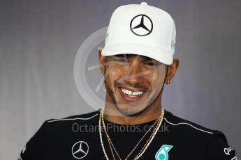 World © Octane Photographic Ltd. Formula 1 - British Grand Prix - Thursday - FIA Driver Press Conference. Lewis Hamilton - Mercedes AMG Petronas F1 Team. Silverstone, UK. Thursday 13th July 2017. Digital Ref: 1877LB1D7597