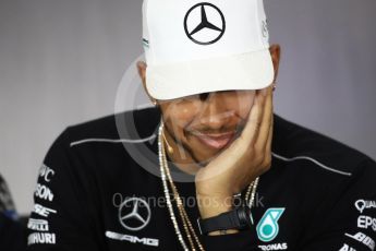 World © Octane Photographic Ltd. Formula 1 - British Grand Prix - Thursday - FIA Driver Press Conference. Lewis Hamilton - Mercedes AMG Petronas F1 Team. Silverstone, UK. Thursday 13th July 2017. Digital Ref: 1877LB1D7637
