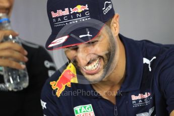 World © Octane Photographic Ltd. Formula 1 - British Grand Prix - Thursday - FIA Driver Press Conference. Daniel Ricciardo - Red Bull Racing. Silverstone, UK. Thursday 13th July 2017. Digital Ref: 1877LB1D7653