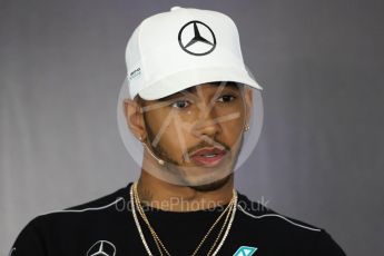 World © Octane Photographic Ltd. Formula 1 - British Grand Prix - Thursday - FIA Driver Press Conference. Lewis Hamilton - Mercedes AMG Petronas F1 Team. Silverstone, UK. Thursday 13th July 2017. Digital Ref: 1877LB1D7664