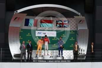 World © Octane Photographic Ltd. FIA Formula 2 (F2) - Race 1. Charles Leclerc (1st) - Prema Racing, Norman Nato (2nd) – Pertamina Arden and Oliver Rowland (3rd) – DAMS. British Grand Prix, Silverstone, UK. Saturday 15th July 2017. Digital Ref: 1887LB1D2355