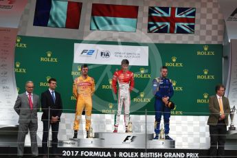 World © Octane Photographic Ltd. FIA Formula 2 (F2) - Race 1. Charles Leclerc (1st) - Prema Racing, Norman Nato (2nd) – Pertamina Arden and Oliver Rowland (3rd) – DAMS. British Grand Prix, Silverstone, UK. Saturday 15th July 2017. Digital Ref: 1887LB1D2377