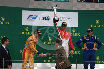 World © Octane Photographic Ltd. FIA Formula 2 (F2) - Race 1. Charles Leclerc (1st) - Prema Racing, Norman Nato (2nd) – Pertamina Arden and Oliver Rowland (3rd) – DAMS. British Grand Prix, Silverstone, UK. Saturday 15th July 2017. Digital Ref: 1887LB1D2388