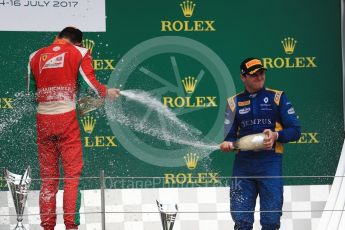 World © Octane Photographic Ltd. FIA Formula 2 (F2) - Race 1. Charles Leclerc (1st) - Prema Racing and Oliver Rowland (3rd) – DAMS. British Grand Prix, Silverstone, UK. Saturday 15th July 2017. Digital Ref: 1887LB1D2435