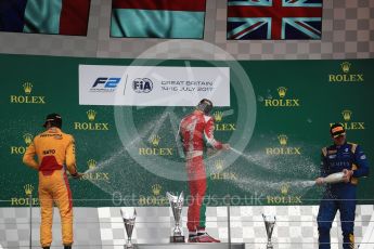 World © Octane Photographic Ltd. FIA Formula 2 (F2) - Race 1. Charles Leclerc (1st) - Prema Racing, Norman Nato (2nd) – Pertamina Arden and Oliver Rowland (3rd) – DAMS. British Grand Prix, Silverstone, UK. Saturday 15th July 2017. Digital Ref: 1887LB1D2440