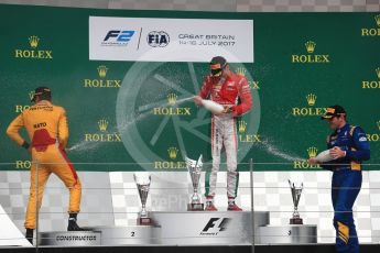 World © Octane Photographic Ltd. FIA Formula 2 (F2) - Race 1. Charles Leclerc (1st) - Prema Racing, Norman Nato (2nd) – Pertamina Arden and Oliver Rowland (3rd) – DAMS. British Grand Prix, Silverstone, UK. Saturday 15th July 2017. Digital Ref: 1887LB1D2465