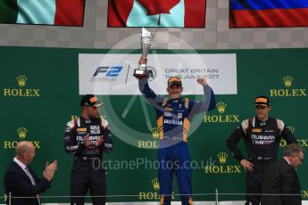 World © Octane Photographic Ltd. Formula 1 - British Grand Prix - Sunday - FIA Formula 2 - Race 2. Nicholas Latifi - DAMS, Luca Ghiotto and Artem Markelov - Russian Time. Silverstone, UK. Sunday 16th July 2017. Digital Ref: 1889LB1D3236