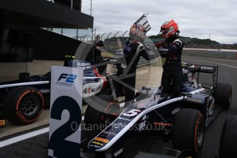 World © Octane Photographic Ltd. Formula 1 - British Grand Prix - Sunday - FIA Formula 2 - Race 2. Luca Ghiotto and Artem Markelov - Russian Time. Silverstone, UK. Sunday 16th July 2017. Digital Ref: 1889LB2D9619