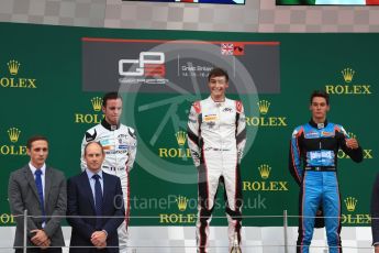 World © Octane Photographic Ltd. GP3 - Race 1. George Russell (1st) and Anthoine Hubert (2nd) - ART Grand Prix and Allessio Lorando (3rd) – Jenzer Motorsport. British Grand Prix - Silverstone, UK. Saturday 15th July 2017. Digital Ref: 1879LB1D2623