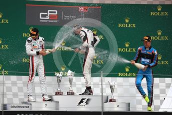 World © Octane Photographic Ltd. GP3 - Race 1. George Russell (1st) and Anthoine Hubert (2nd) - ART Grand Prix and Allessio Lorando (3rd) – Jenzer Motorsport. British Grand Prix - Silverstone, UK. Saturday 15th July 2017. Digital Ref: 1879LB1D2747