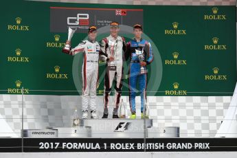 World © Octane Photographic Ltd. GP3 - Race 1. George Russell (1st) and Anthoine Hubert (2nd) - ART Grand Prix and Allessio Lorando (3rd) – Jenzer Motorsport. British Grand Prix - Silverstone, UK. Saturday 15th July 2017. Digital Ref: 1879LB1D2798
