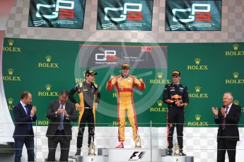 World © Octane Photographic Ltd. Formula 1 - British Grand Prix - Sunday - GP3 - Race 2. Giuliano Alesi - Trident, Jack Aitken - ART Grand Prix and Niko Kari - Arden International. Silverstone, UK. Sunday 16th July 2017. Digital Ref: 1888LB1D2855