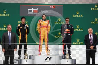 World © Octane Photographic Ltd. Formula 1 - British Grand Prix - Sunday - GP3 - Race 2. Giuliano Alesi - Trident, Jack Aitken - ART Grand Prix and Niko Kari - Arden International. Silverstone, UK. Sunday 16th July 2017. Digital Ref: 1888LB1D2879