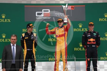 World © Octane Photographic Ltd. Formula 1 - British Grand Prix - Sunday - GP3 - Race 2. Giuliano Alesi - Trident, Jack Aitken - ART Grand Prix and Niko Kari - Arden International. Silverstone, UK. Sunday 16th July 2017. Digital Ref: 1888LB1D2949