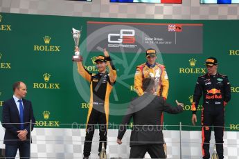 World © Octane Photographic Ltd. Formula 1 - British Grand Prix - Sunday - GP3 - Race 2. Giuliano Alesi - Trident, Jack Aitken - ART Grand Prix and Niko Kari - Arden International. Silverstone, UK. Sunday 16th July 2017. Digital Ref: 1888LB1D2955