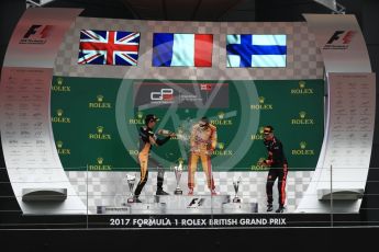World © Octane Photographic Ltd. Formula 1 - British Grand Prix - Sunday - GP3 - Race 2. Giuliano Alesi - Trident, Jack Aitken - ART Grand Prix and Niko Kari - Arden International. Silverstone, UK. Sunday 16th July 2017. Digital Ref: 1888LB1D3005