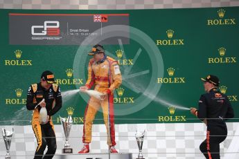 World © Octane Photographic Ltd. Formula 1 - British Grand Prix - Sunday - GP3 - Race 2. Giuliano Alesi - Trident, Jack Aitken - ART Grand Prix and Niko Kari - Arden International. Silverstone, UK. Sunday 16th July 2017. Digital Ref: 1888LB1D3024