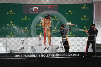 World © Octane Photographic Ltd. Formula 1 - British Grand Prix - Sunday - GP3 - Race 2. Giuliano Alesi - Trident, Jack Aitken - ART Grand Prix and Niko Kari - Arden International. Silverstone, UK. Sunday 16th July 2017. Digital Ref: 1888LB1D3032