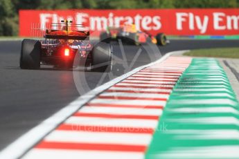 World © Octane Photographic Ltd. Formula 1 - Hungarian Grand Prix Practice 1. Max Verstappen and Daniel Ricciardo- Red Bull Racing RB13. Hungaroring, Budapest, Hungary. Friday 28th July 2017. Digital Ref: