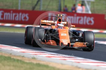 World © Octane Photographic Ltd. Formula 1 - Hungarian Grand Prix Practice 1. Stoffel Vandoorne - McLaren Honda MCL32. Hungaroring, Budapest, Hungary. Friday 28th July 2017. Digital Ref:1899LB1D6667