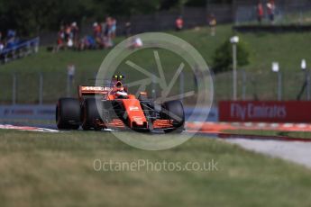 World © Octane Photographic Ltd. Formula 1 - Hungarian Grand Prix Practice 1. Stoffel Vandoorne - McLaren Honda MCL32. Hungaroring, Budapest, Hungary. Friday 28th July 2017. Digital Ref:1899LB1D7180