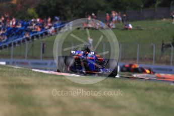 World © Octane Photographic Ltd. Formula 1 - Hungarian Grand Prix Practice 1. Daniil Kvyat - Scuderia Toro Rosso STR12 and Daniel Ricciardo - Red Bull Racing RB13. Hungaroring, Budapest, Hungary. Friday 28th July 2017. Digital Ref:1899LB1D7190