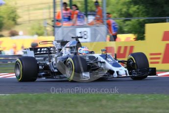 World © Octane Photographic Ltd. Formula 1 - Hungarian Grand Prix Practice 2. Romain Grosjean - Haas F1 Team VF-17. Hungaroring, Budapest, Hungary. Friday 28th July 2017. Digital Ref:1901CB1L9382