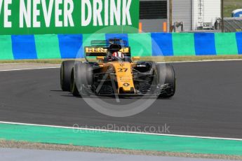 World © Octane Photographic Ltd. Formula 1 - Hungarian Grand Prix Practice 2. Nico Hulkenberg - Renault Sport F1 Team R.S.17. Hungaroring, Budapest, Hungary. Friday 28th July 2017. Digital Ref:1901CB1L9500