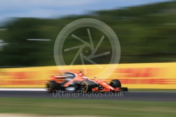 World © Octane Photographic Ltd. Formula 1 - Hungarian Grand Prix Practice 2. Stoffel Vandoorne - McLaren Honda MCL32. Hungaroring, Budapest, Hungary. Friday 28th July 2017. Digital Ref:1901CB2D1143