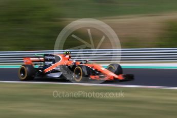 World © Octane Photographic Ltd. Formula 1 - Hungarian Grand Prix Practice 2. Stoffel Vandoorne - McLaren Honda MCL32. Hungaroring, Budapest, Hungary. Friday 28th July 2017. Digital Ref:1901CB2D1198