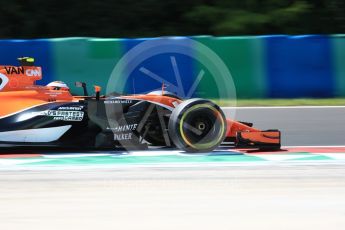 World © Octane Photographic Ltd. Formula 1 - Hungarian Grand Prix Practice 2. Stoffel Vandoorne - McLaren Honda MCL32. Hungaroring, Budapest, Hungary. Friday 28th July 2017. Digital Ref:1901LB1D7746