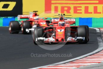 World © Octane Photographic Ltd. Formula 1 - Hungarian Grand Prix Practice 3. Kimi Raikkonen and Sebastian Vettel - Scuderia Ferrari SF70H. Hungaroring, Budapest, Hungary. Saturday 29th July 2017. Digital Ref: