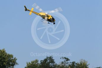 World © Octane Photographic Ltd. Formula 1 - Hungarian Grand Prix Practice 3. TV Helicopter Aerospatiale 355N Ecureuil 2 - OO-HCE. Hungaroring, Budapest, Hungary. Saturday 29th July 2017. Digital Ref: