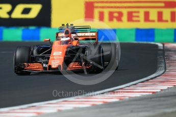 World © Octane Photographic Ltd. Formula 1 - Hungarian Grand Prix Practice 3. Stoffel Vandoorne - McLaren Honda MCL32. Hungaroring, Budapest, Hungary. Saturday 29th July 2017. Digital Ref: