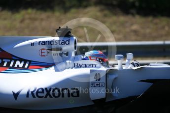 World © Octane Photographic Ltd. Formula 1 - Hungarian Grand Prix Practice 3. Paul diResta - Williams Martini Racing FW40 reserve driver. Hungaroring, Budapest, Hungary. Saturday 29th July 2017. Digital Ref:1908CB1L0586