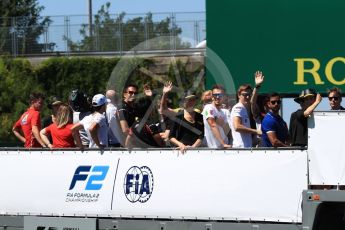 World © Octane Photographic Ltd. FIA Formula 2 (F2) - Pre-race drivers’ parade. Hungarian Grand Prix, Hungaroring, Budapest, Hungary. Saturday 29th July 2017. Digital Ref:1909CB1D9756