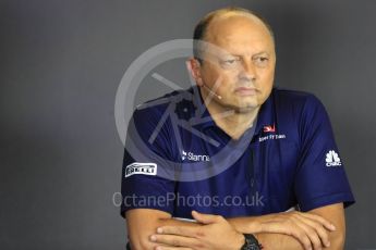 World © Octane Photographic Ltd. Formula 1 - Budapest Grand Prix- Team Press Conference – Part 1. Frederic Vasseur– Team Principal and CEO of Sauber Motorsport AG. Hungaroring, Budapest, Hungary. Thursday 27th July 2017. Digital Ref : 1904LB1D8600