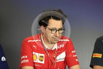 World © Octane Photographic Ltd. Formula 1 - Budapest Grand Prix- Team Press Conference – Part 1. Mattia Binotto – Chief Technical Officer - Scuderia Ferrari. Hungaroring, Budapest, Hungary. Thursday 27th July 2017. Digital Ref: 1904LB1D8610