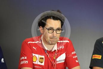 World © Octane Photographic Ltd. Formula 1 - Budapest Grand Prix- Team Press Conference – Part 1. Mattia Binotto – Chief Technical Officer - Scuderia Ferrari. Hungaroring, Budapest, Hungary. Thursday 27th July 2017. Digital Ref: 1904LB1D8620