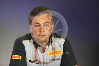 World © Octane Photographic Ltd. Formula 1 - Budapest Grand Prix- Team Press Conference – Part 1. Mario Isola – Pirelli Head of Car Racing. Hungaroring, Budapest, Hungary. Friday 28th July 2017. Digital Ref: 1904LB1D8623