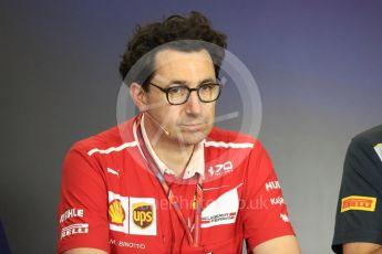 World © Octane Photographic Ltd. Formula 1 - Budapest Grand Prix- Team Press Conference – Part 1. Mattia Binotto – Chief Technical Officer - Scuderia Ferrari. Hungaroring, Budapest, Hungary. Thursday 27th July 2017. Digital Ref: 1904LB1D8652